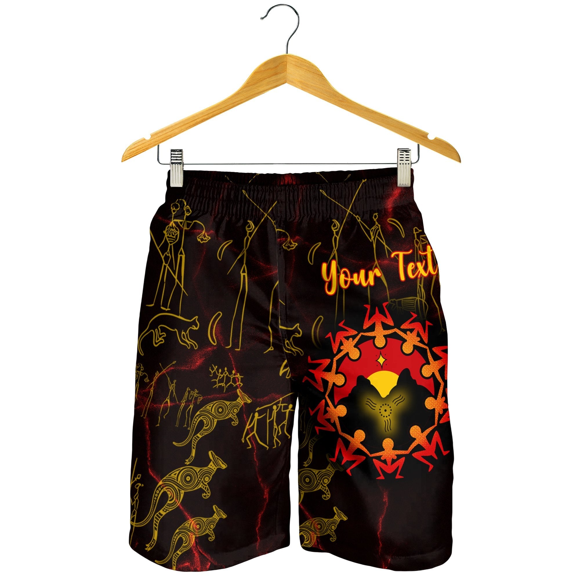 custom-aboriginal-mens-shorts-australia-map-and-indigenous-flag