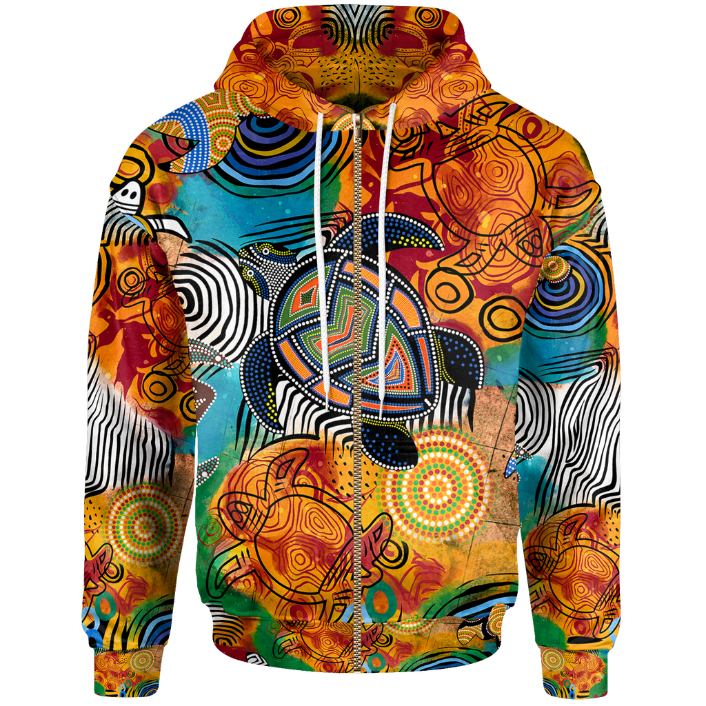 aboriginal-zip-up-hoodie-turtle-indigenous-art