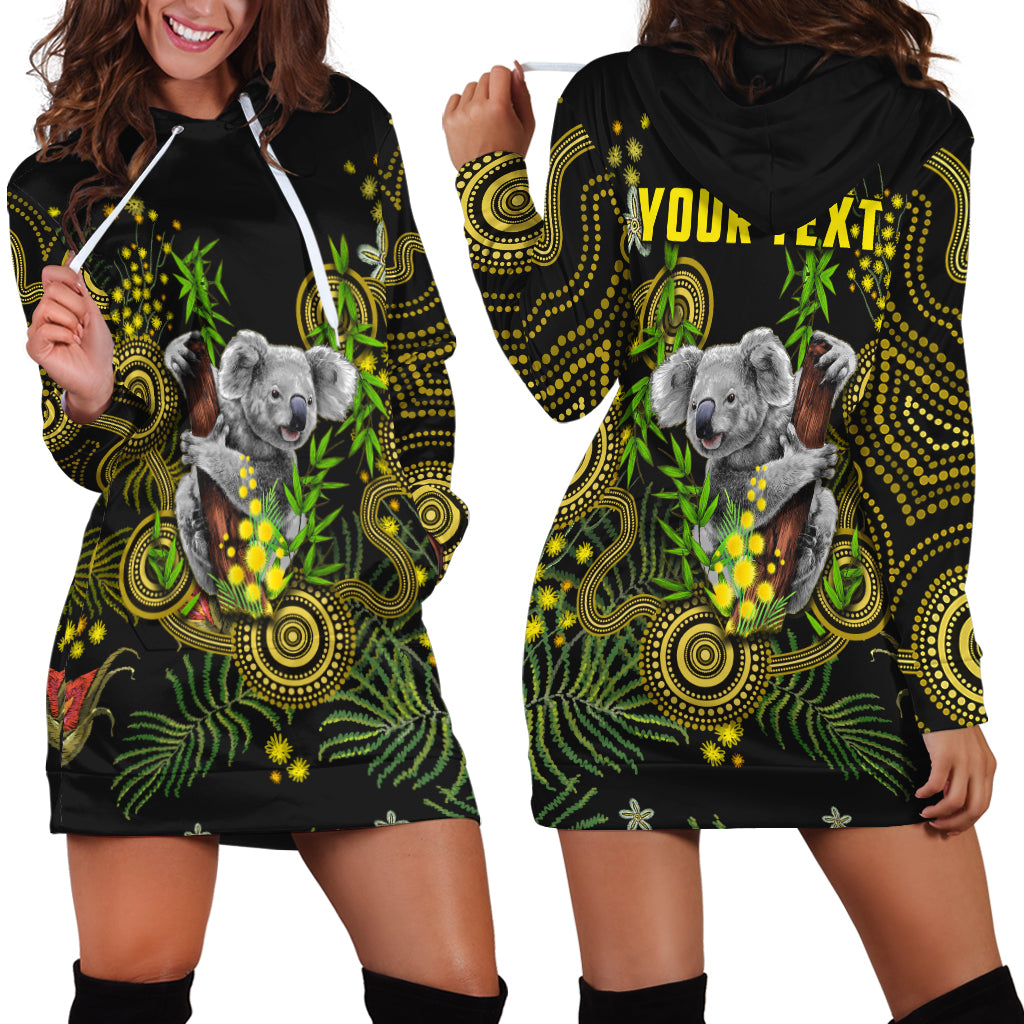 custom-personalised-golden-wattle-hoodie-dress-australia-acacia-pycnantha-mix-aboriginal