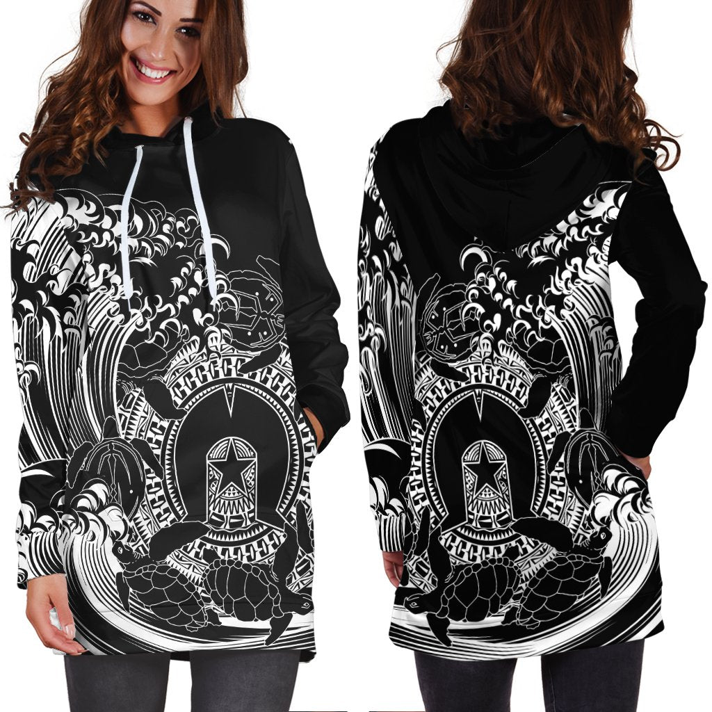 aboriginal-hoodie-dress-torres-strait-islands-in-wave-black
