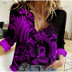 custom-personalised-aboriginal-torres-strait-islands-in-wave-purple-women-casual-shirt