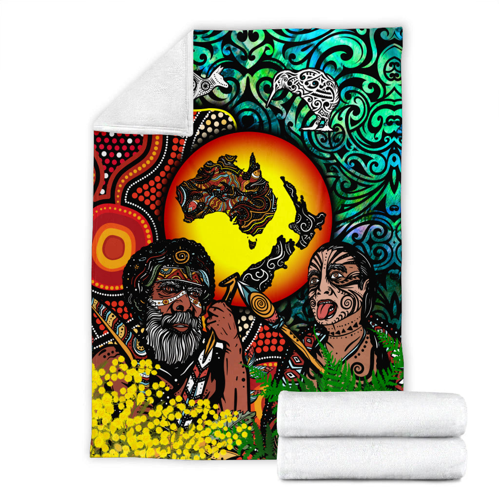 Australia Aboriginal Kangaroo Combine New Zealand Maori Kiwi Bird Blanket - LT2