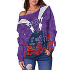 Melbourne Storm Anzac Day Camo Women Off Shoulder Sweaters
