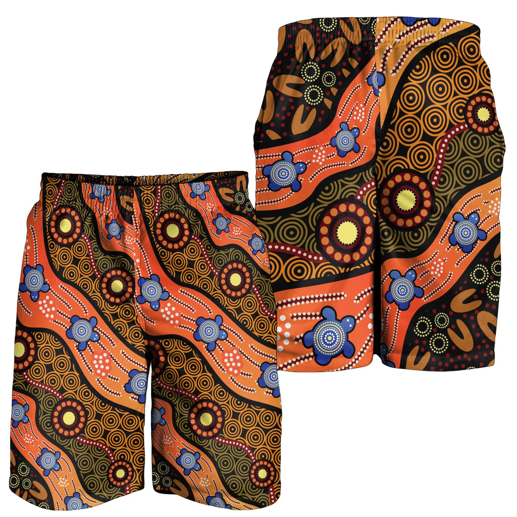 men-short-aboriginal-dot-unique-style-turtle