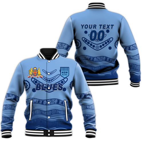 (Custom Personalised) New South Wales Blues Aboriginal  Indigenous Baseball Jacket - LT12