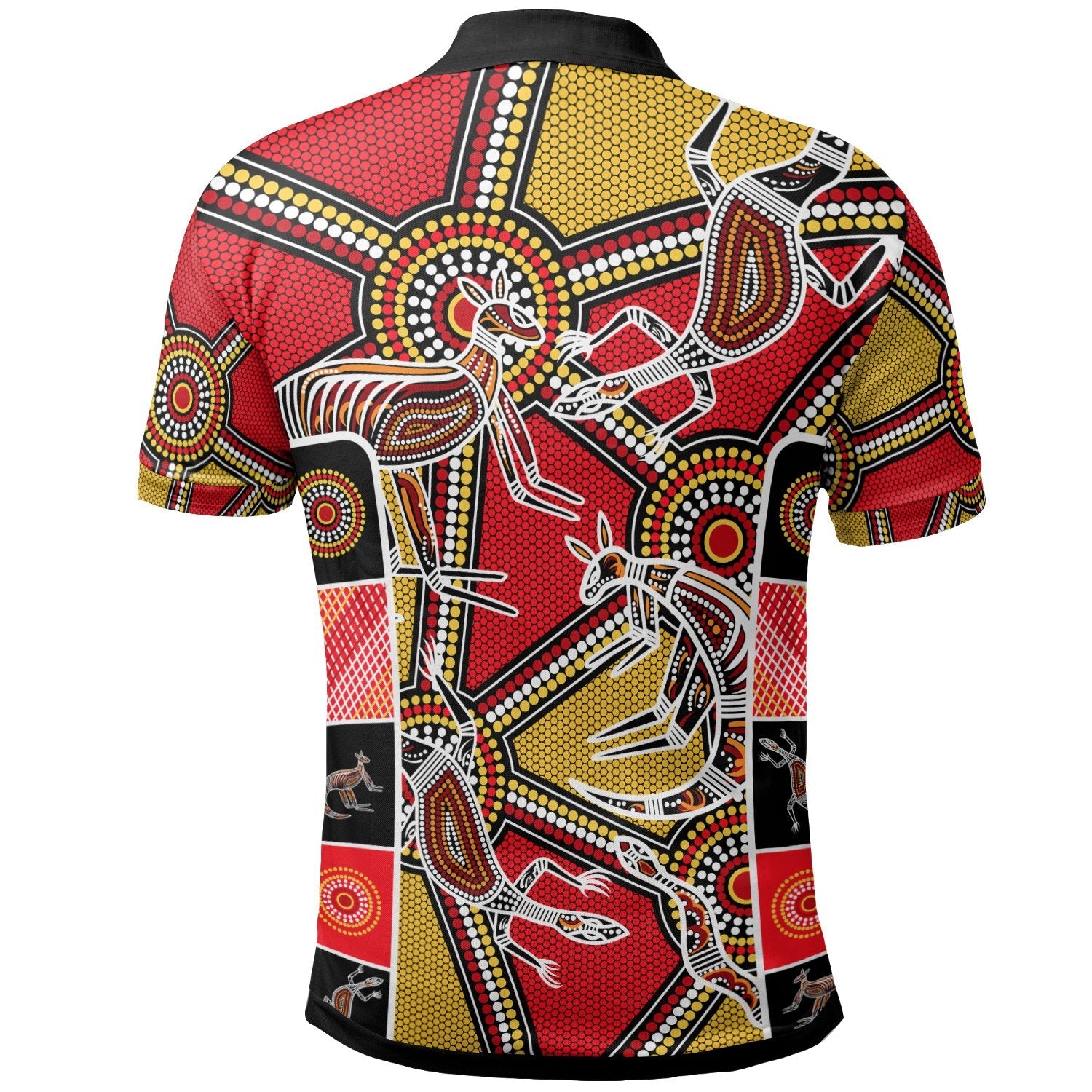 aboriginal-polo-shirts-kangaroo-dot-painting-patterns
