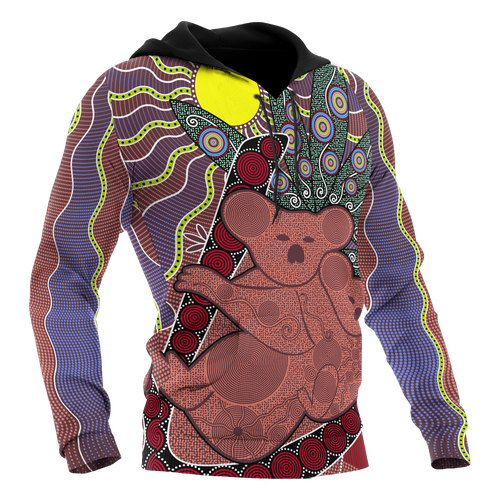aboriginal-hoodie-koala-patterns-sun-dot-painting