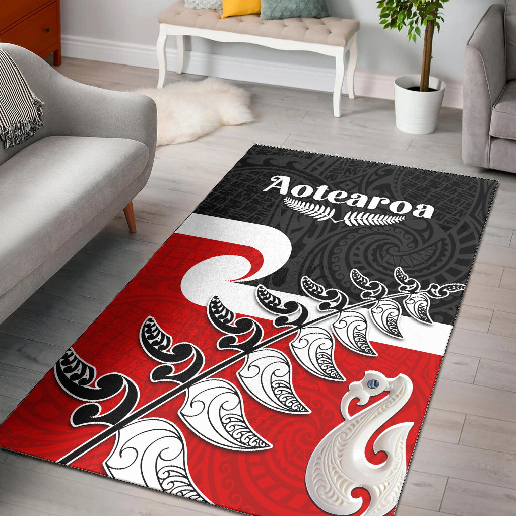 waitangi-area-rug-aotearoa-maori-pattern-mix-fern-and-manaia-koru