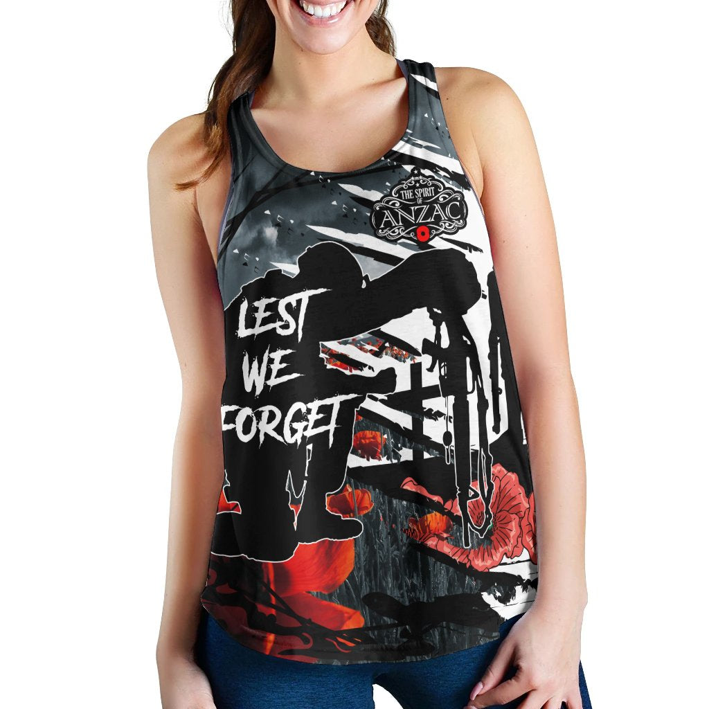 Anzac Day Woman's Racerback Tank - The Spirit of Anzac - Vibe Hoodie