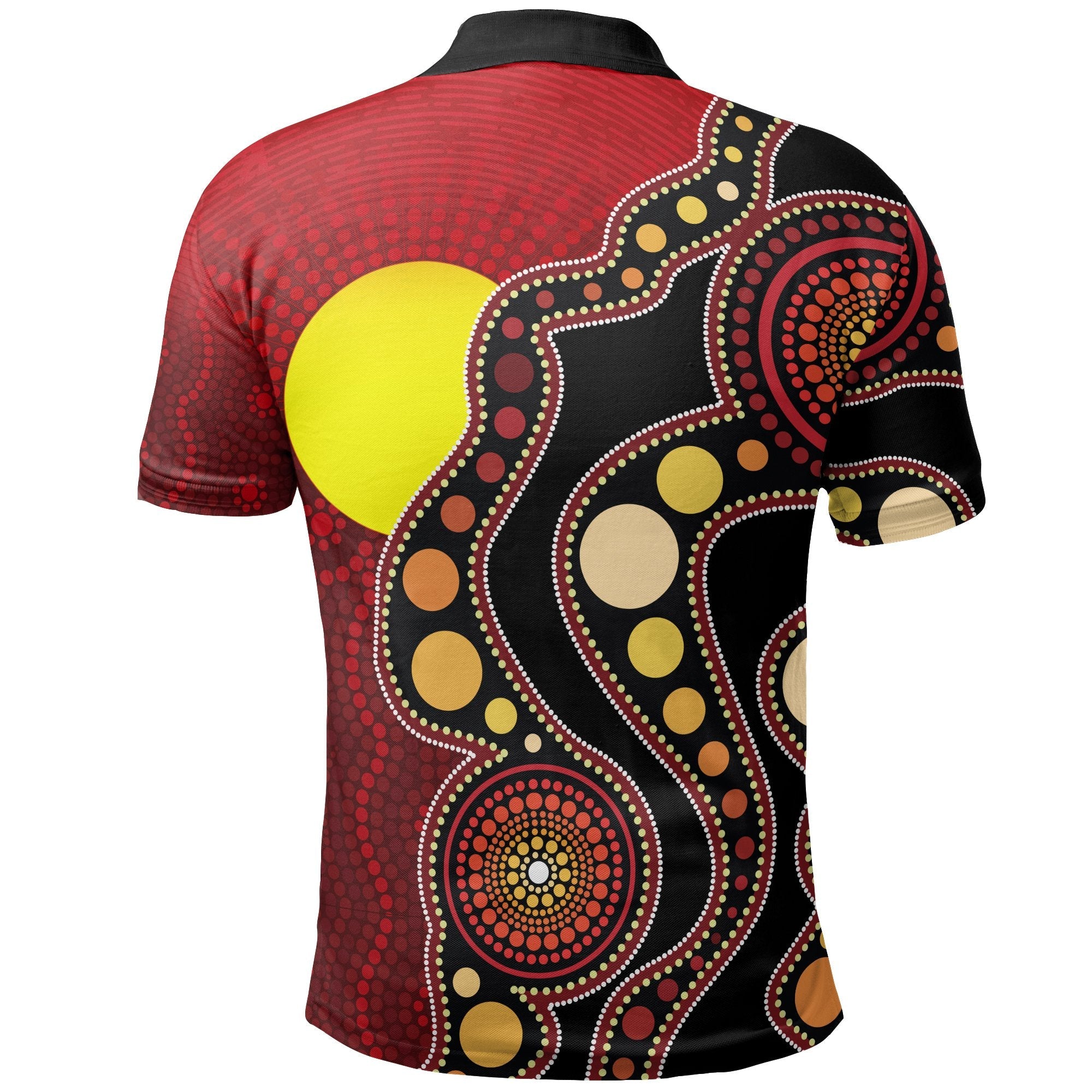 aboriginal-polo-shirt-australia-aboriginal-lives-matter-flag-circle-dot-painting-art