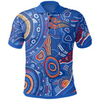 custom-text-aboriginal-polo-shirt-indigenous-footprint-patterns-blue-color
