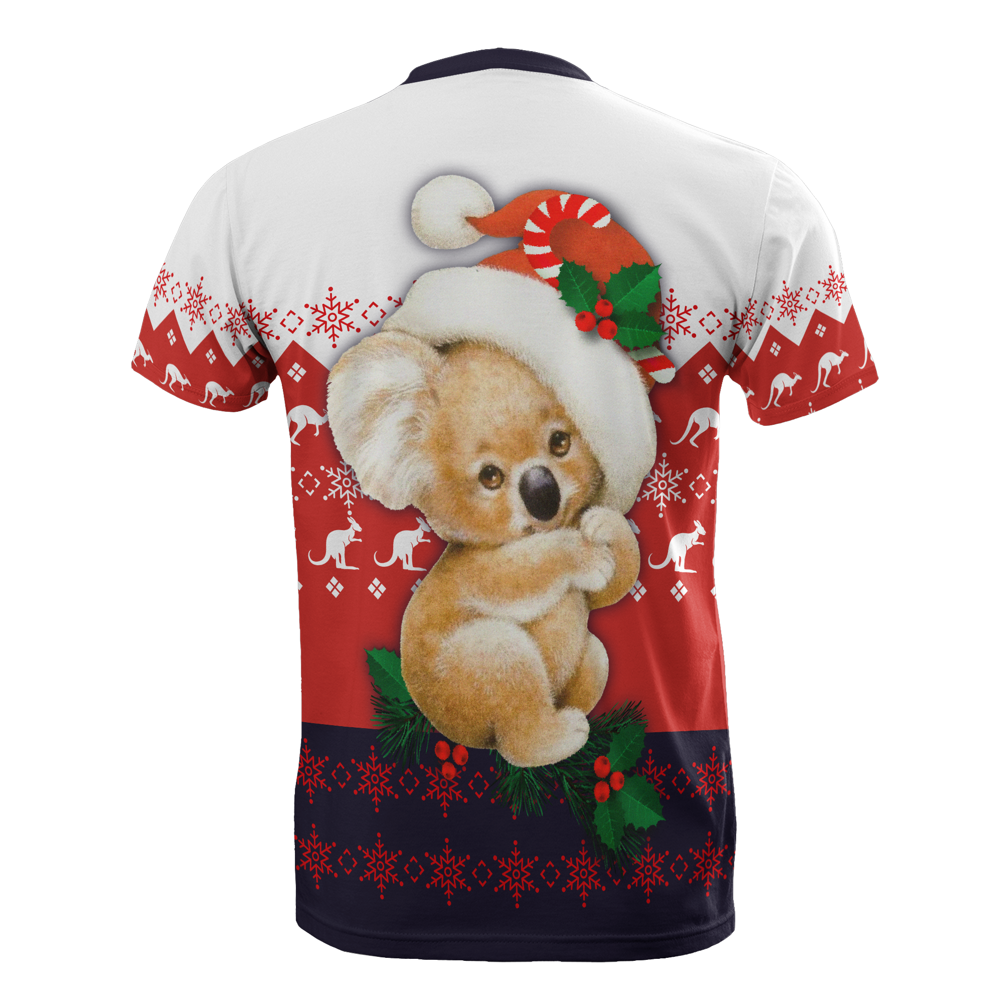 christmas-t-shirt-koala-t-shirt-kangaroo-symbol-snowflakes-unisex