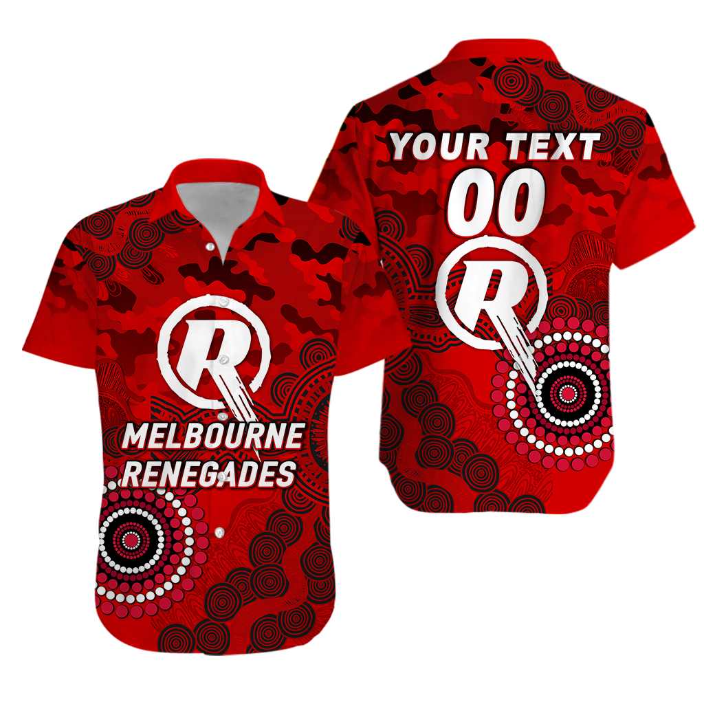 (Custom Personalised) Melbourne Renegades ANZAC Day Aboriginal Hawaiian Shirt - LT12