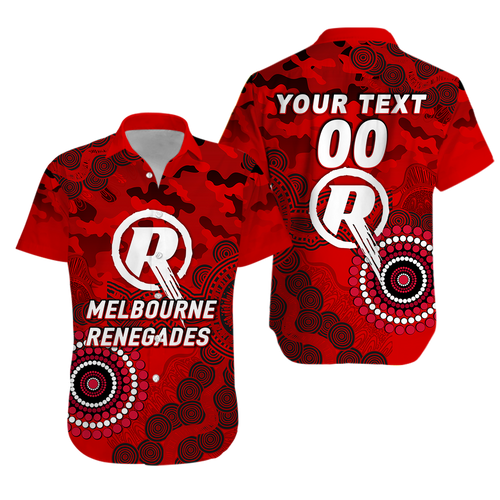 (Custom Personalised) Melbourne Renegades ANZAC Day Aboriginal Hawaiian Shirt - LT12