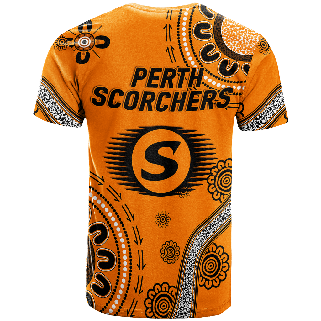 Perth Scorchers Aboriginal Art Cricket 2022 T-Shirt - LT12