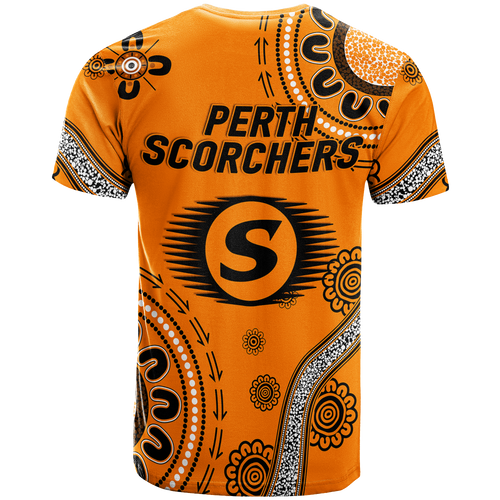Perth Scorchers Aboriginal Art Cricket 2022 T-Shirt - LT12