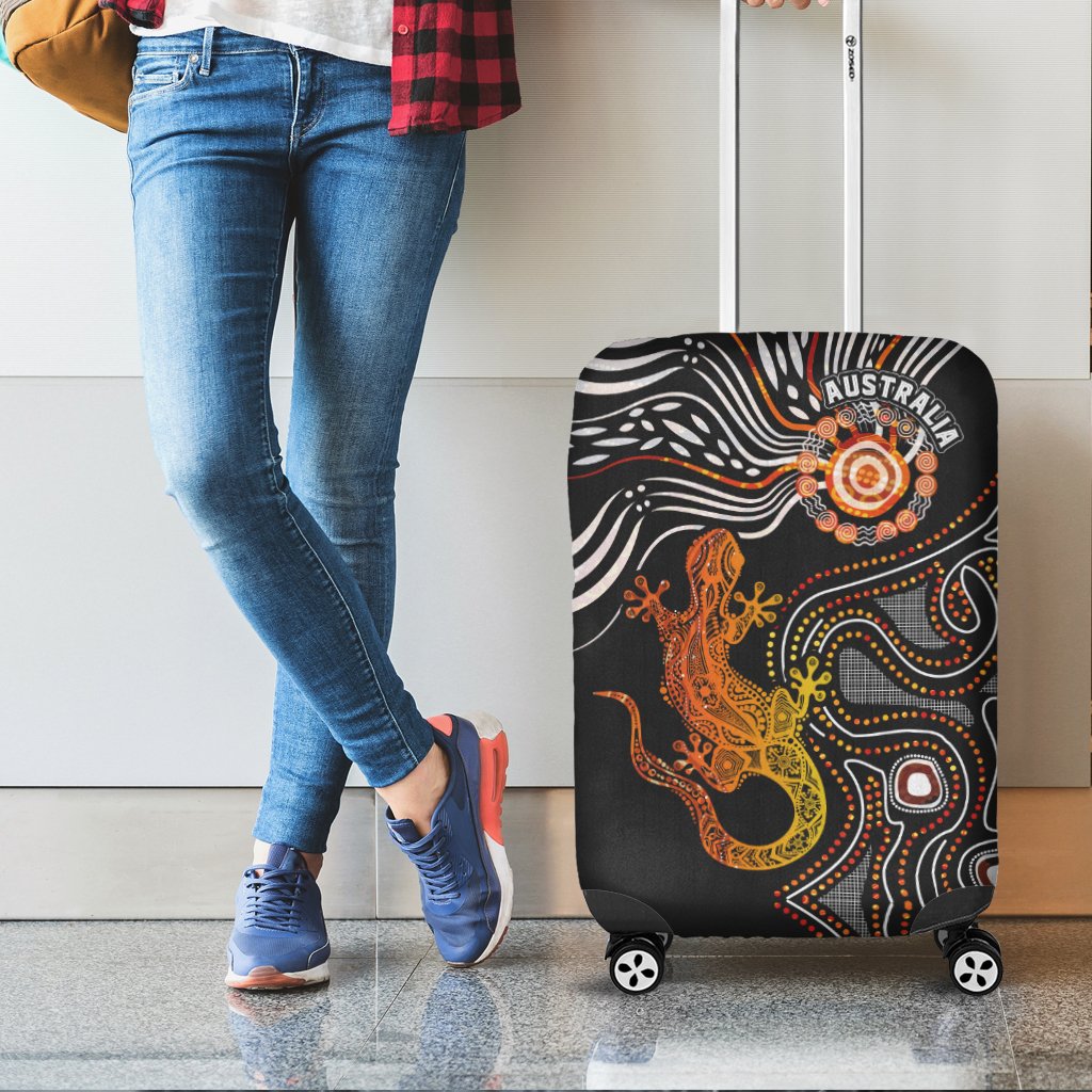 aboriginal-luggage-cover-lizard-sunshine