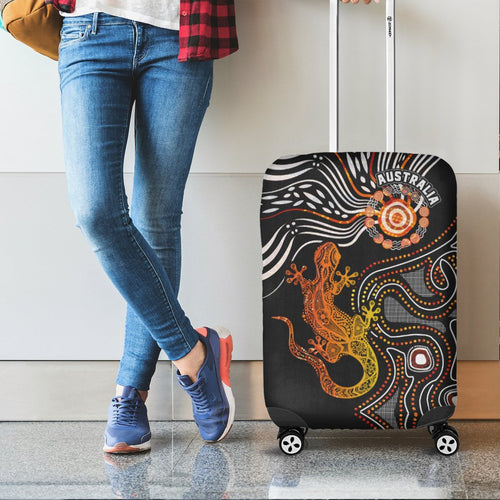 aboriginal-luggage-cover-lizard-sunshine