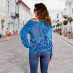 Torres Strait Women's Off Shoulder - Dhari And Turtle - Vibe Hoodie