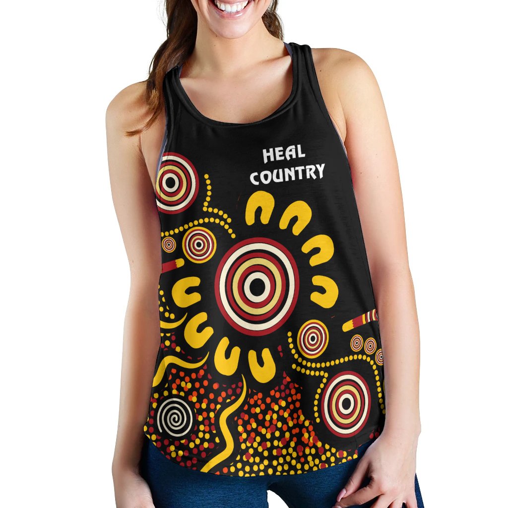 Australia Naidoc Week Women's Racerback Tank - Naidoc Week 2021 - Heal Country - Vibe Hoodie