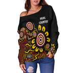 Australia Naidoc Week Women's Off Shoulder Sweater - Naidoc Week 2021 - Heal Country - Vibe Hoodie