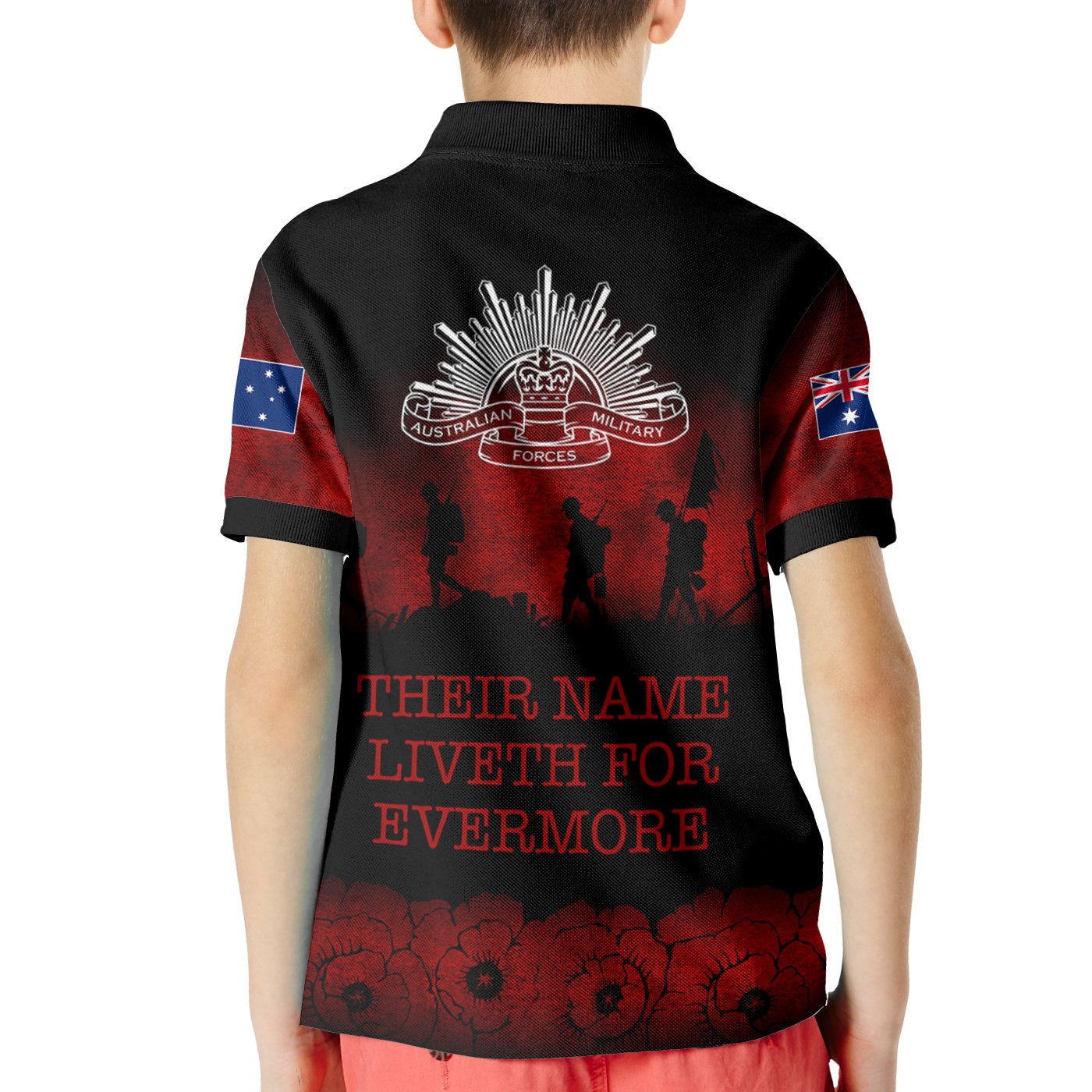 anzac-day-kid-polo-shirt-their-name-liveth-for-evermore