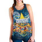 NAIDOC Week Cowboys Women's Racerback Tank - Aboriginal Dot Painting - LT12 - Vibe Hoodie