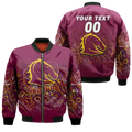 (Custom Personalised) Brisbane Broncos Rugby Indigenous Bomber Jacket - LT12
