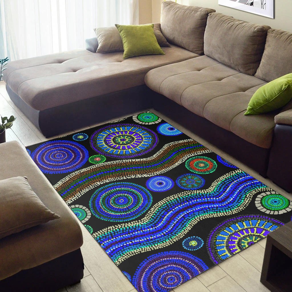 area-rug-aboriginal-dot-unique-style-blue