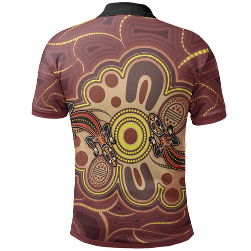 custom-aboriginal-polo-shirts-indigenous-lizard-dot-painting-art