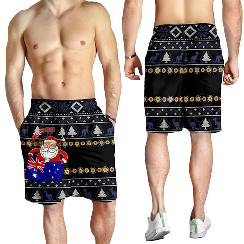christmas-mens-short-australia-santa-claus-hold-the-flag-black