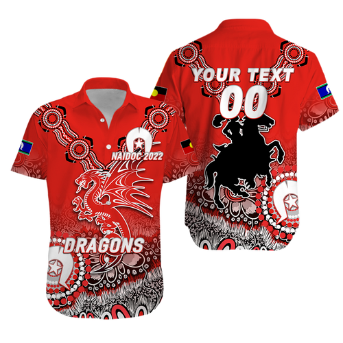(Custom Personalised) Dragons Rugby NAIDOC 2022 Aboriginal Hawaiian Shirt