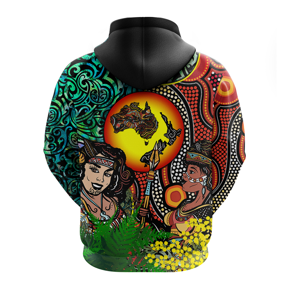 Australia Aboriginal Kangaroo Combine New Zealand Maori Kiwi Bird Hoodie - LT2