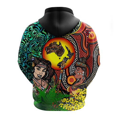 Australia Aboriginal Kangaroo Combine New Zealand Maori Kiwi Bird Hoodie - LT2