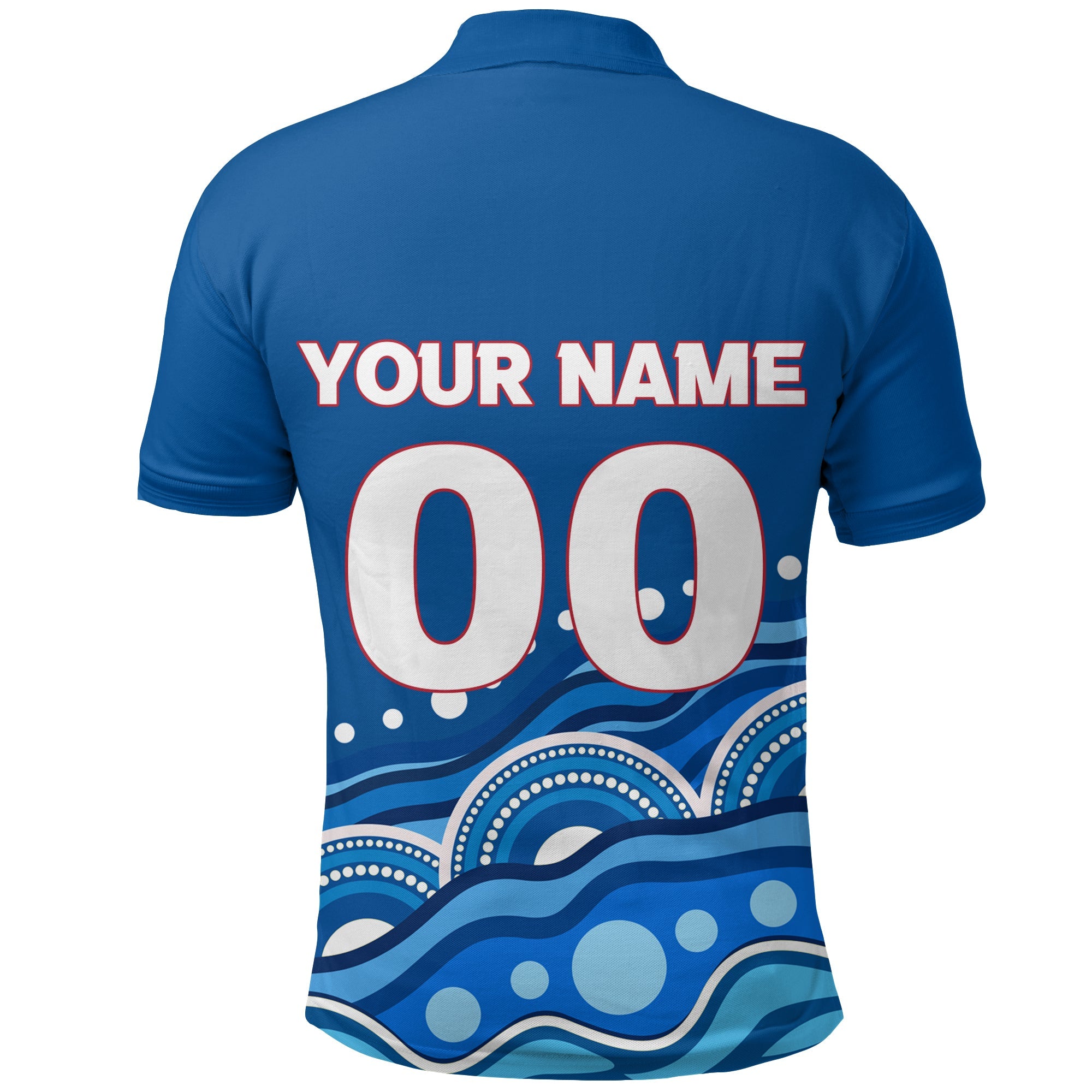 custom-personalised-newcastle-jets-polo-shirt-indigenous-dot-painting-art