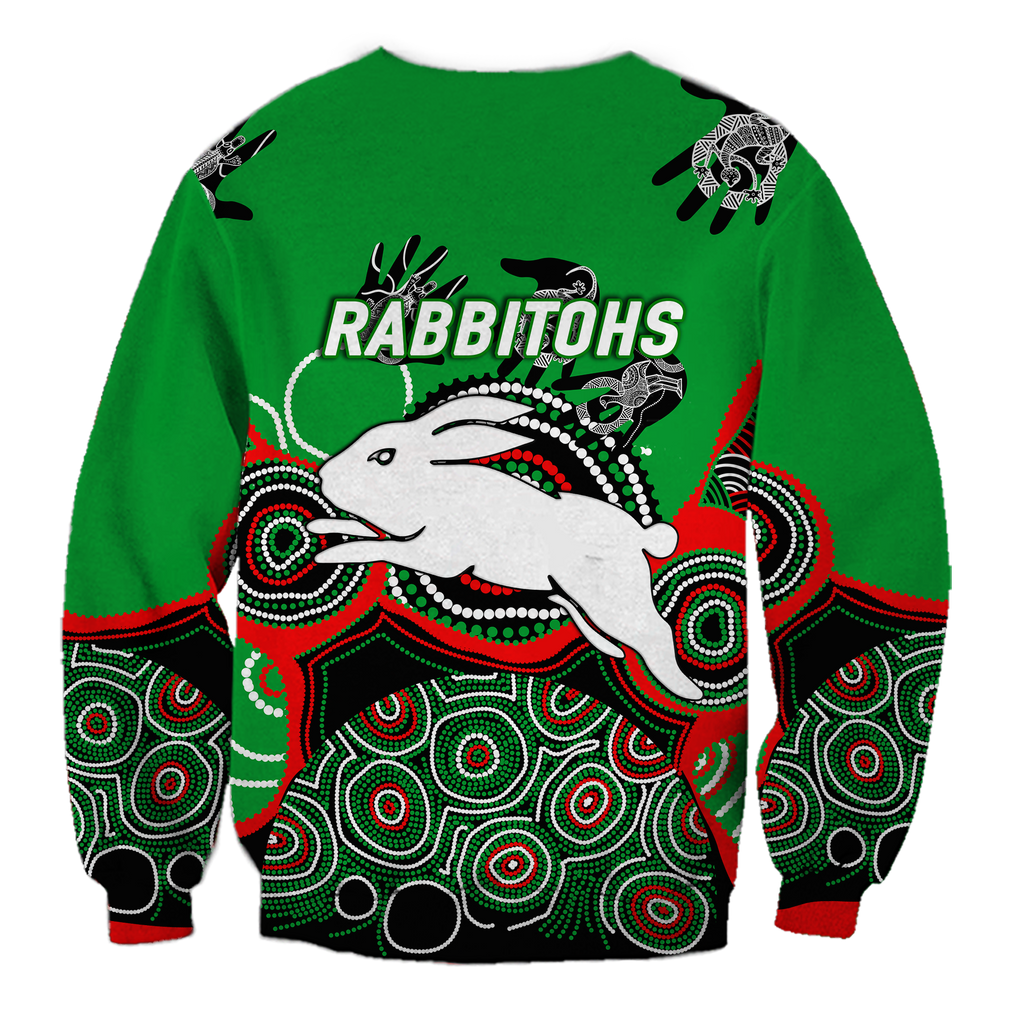 Rabbitohs Rugby Aboriginal Art Sweatshirt - LT12
