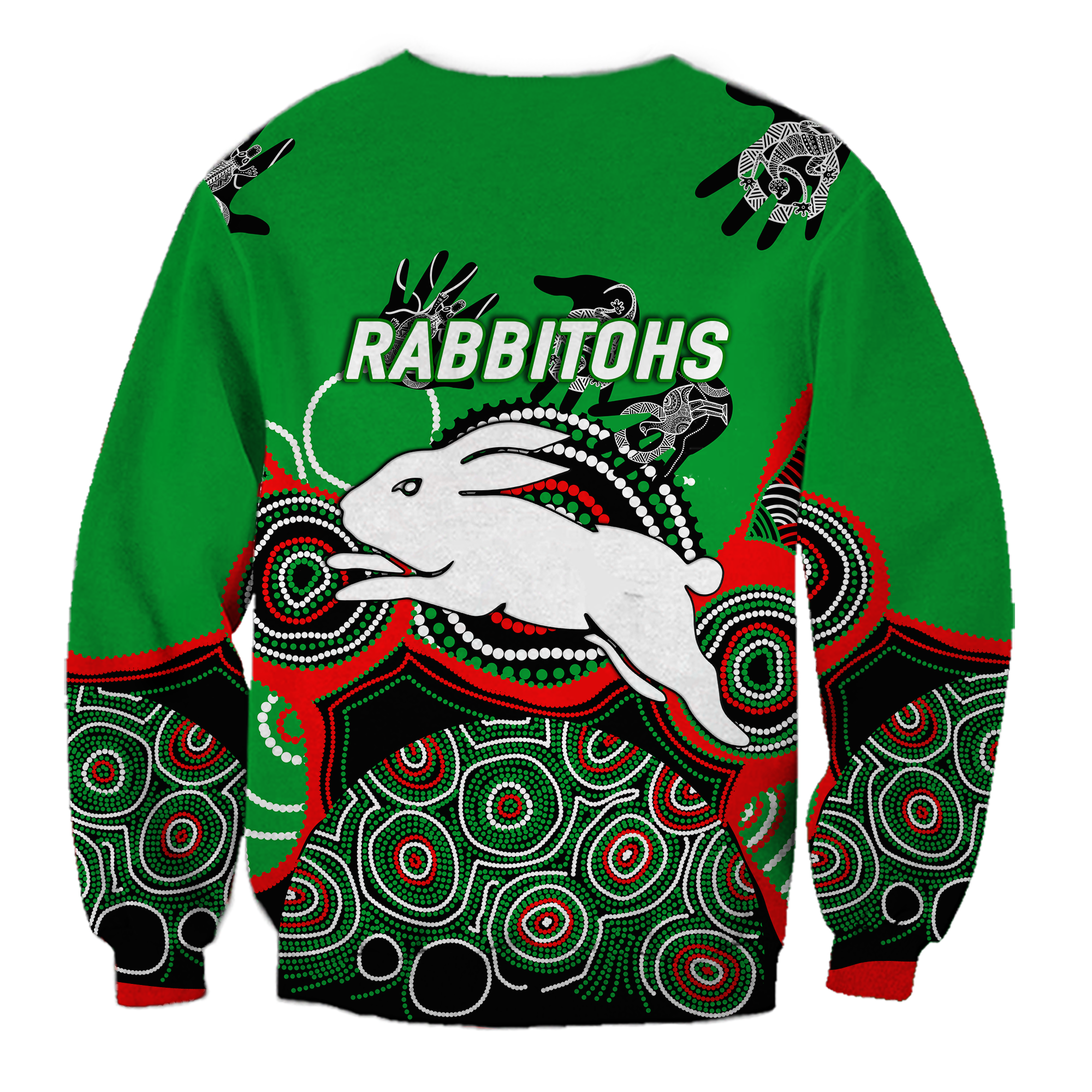 Rabbitohs Rugby Aboriginal Art Sweatshirt - LT12