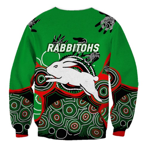 Rabbitohs Rugby Aboriginal Art Sweatshirt - LT12