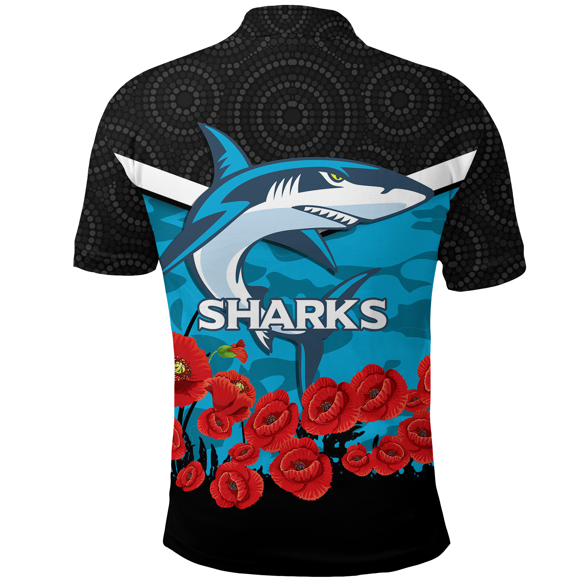 cronulla-sutherland-sharks-anzac-day-indigenous-art-polo-shirt