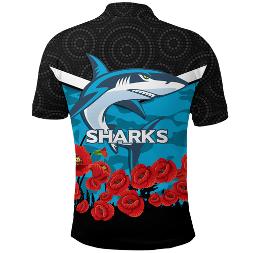 cronulla-sutherland-sharks-anzac-day-indigenous-art-polo-shirt
