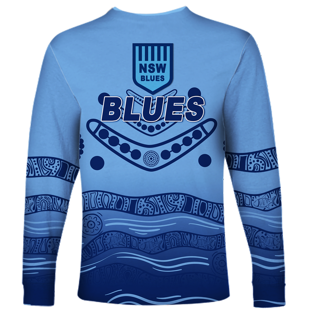 New South Wales Blues Aboriginal  Indigenous Long Sleeve Shirt - LT12