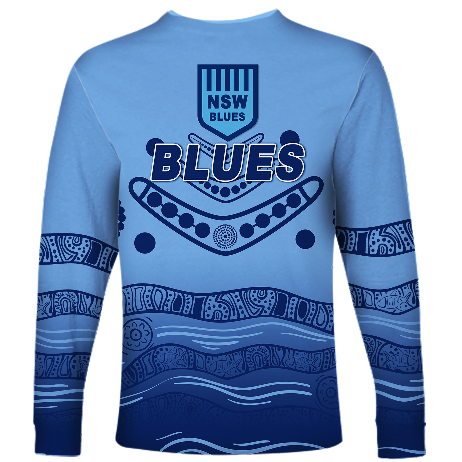 New South Wales Blues Aboriginal  Indigenous Long Sleeve Shirt - LT12