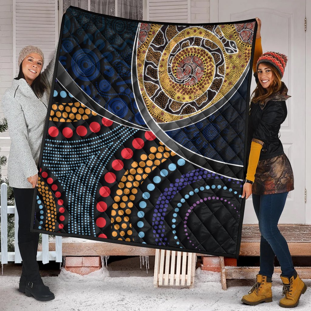 premium-quilts-aboriginal-dot-panting-art-with-snake