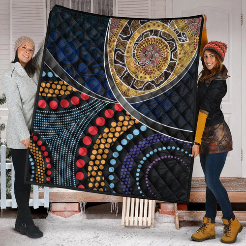 premium-quilts-aboriginal-dot-panting-art-with-snake