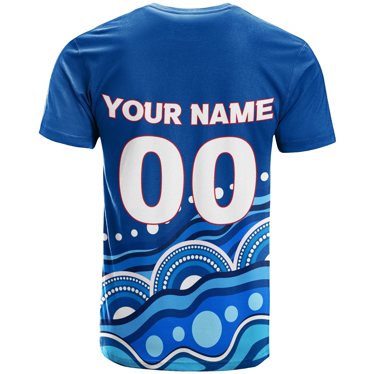 custom-personalised-newcastle-jets-t-shirt-indigenous-dot-painting-art