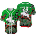(Custom Personalised) Rabbitohs Rugby Aboriginal Art Baseball Jersey - LT12