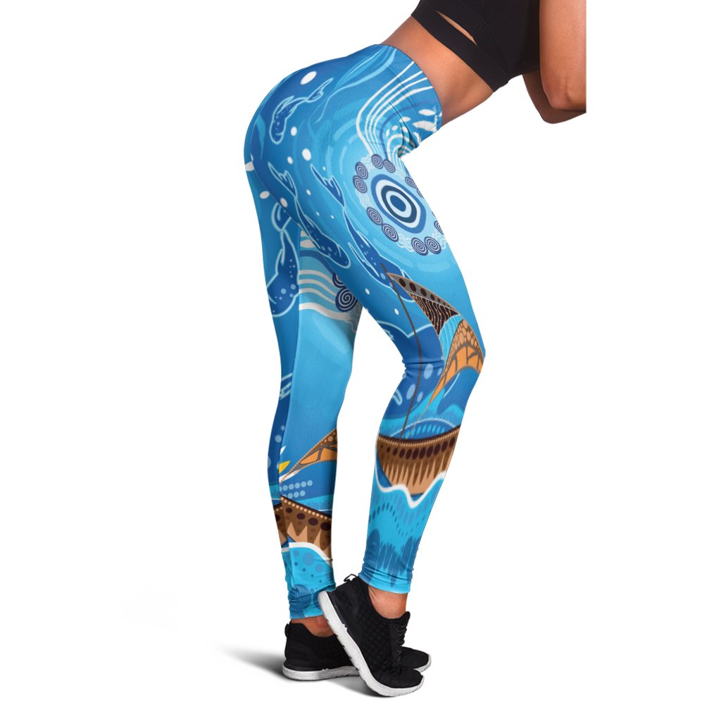 leggings-aboriginal-view-sea-with-fish-and-boat