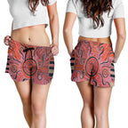 Aboriginal Women's Shorts - Indigenous Footprint Landscape - Vibe Hoodie