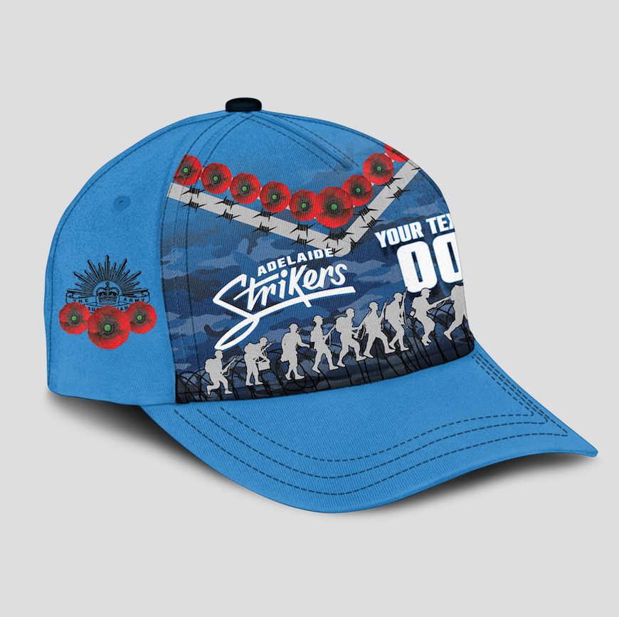 custom-personalised-adelaide-strikers-anzac-2022-caps-camouflage-with-poppy