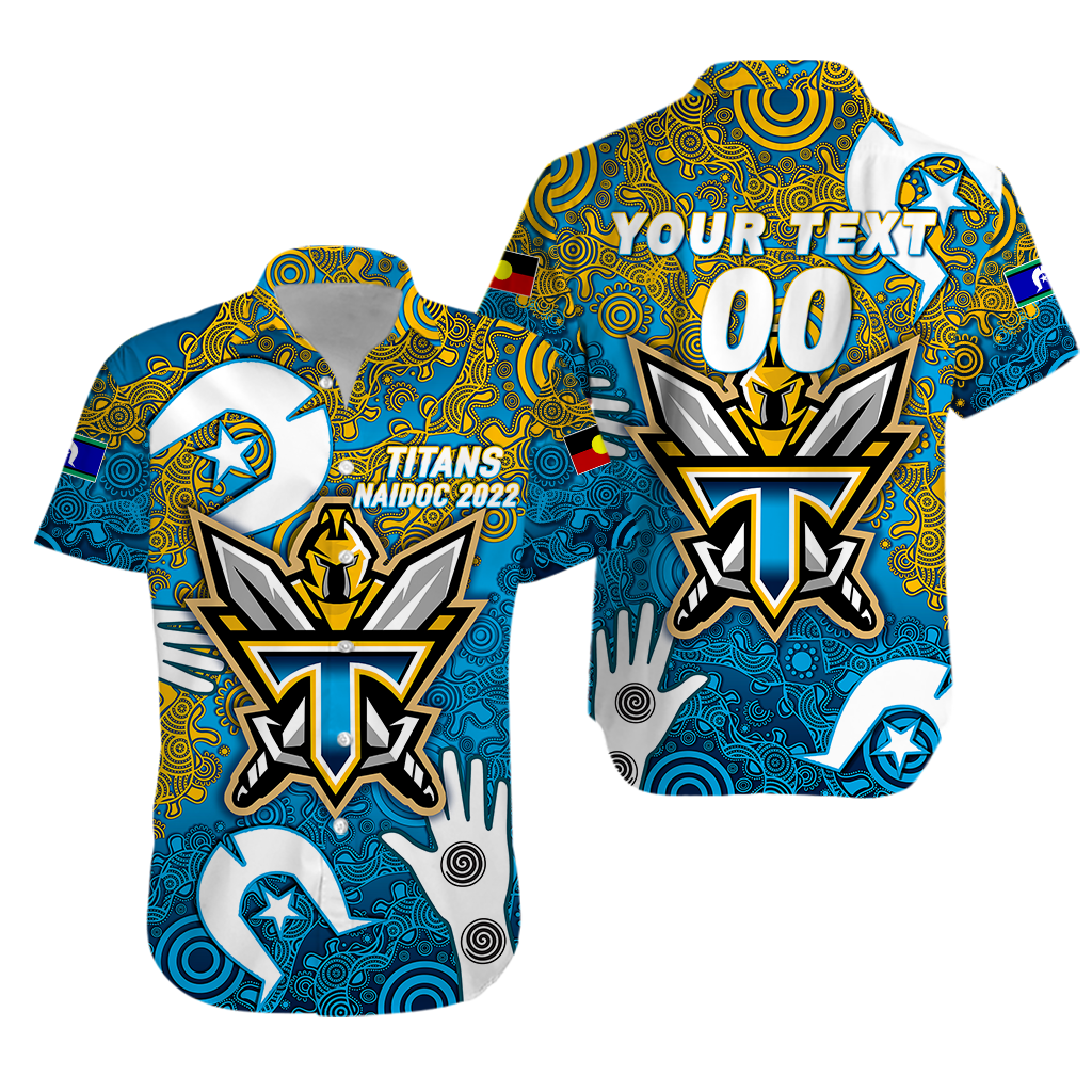 (Custom Personalised) Titans Rugby NAIDOC 2022 Aboriginal Hawaiian Shirt